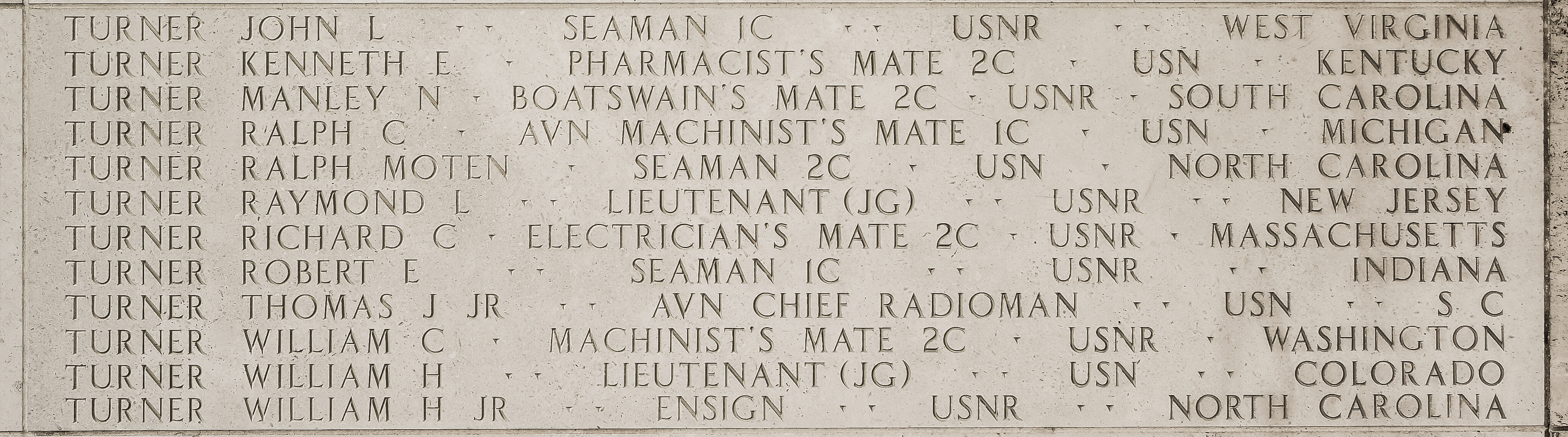 William H. Turner, Aviation Chief Machinist's Mate